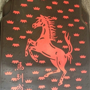 Classic Horse Universal Automotive Carpet Car Floor Mats Rubber 5pcs Sets - Red